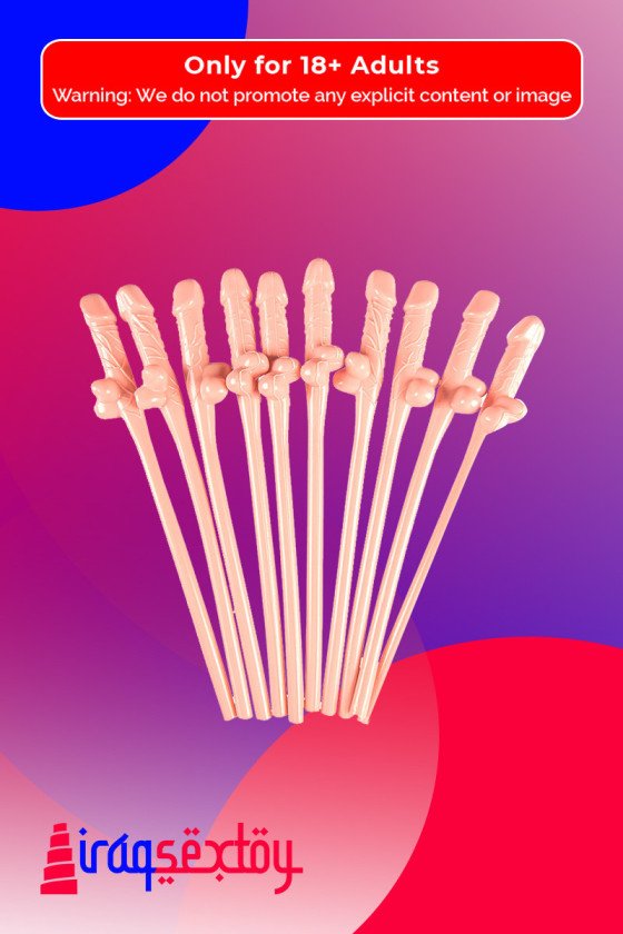 Pack of Ten Willy Straws Blow me KP-001